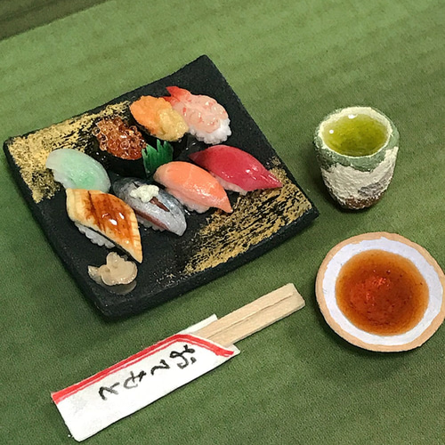 ミニチュアお寿司の豪華盛りセットD その他置物 はらぺこ文鳥