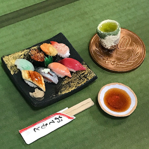ミニチュアお寿司の豪華盛りセットD その他置物 はらぺこ文鳥 通販  