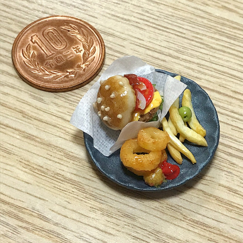 食品サンプル】ハンバーガープレート【ミニチュアフード