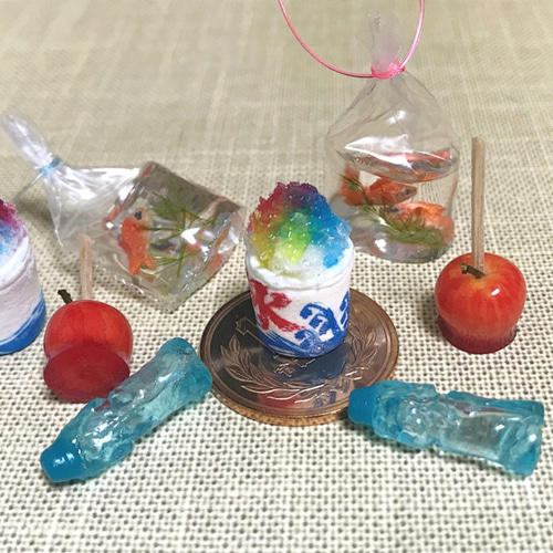 ミニチュア リアルキッチン かき氷 金魚 すくい ヨーヨー ストラップ 29点 アーテック 手作りミニチュア屋台キット 金魚すくい 58190