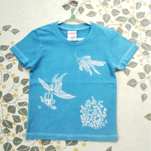 青色の魚イラストTシャツ Amazon | 魚好きのためのカラフルなファンキーな魚の骨の