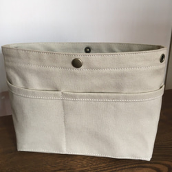 倉敷帆布　バッグインバッグ　サコッシュにもなる　A5　サイズ変更可【インナーバッグ】　ベージュ　 1枚目の画像