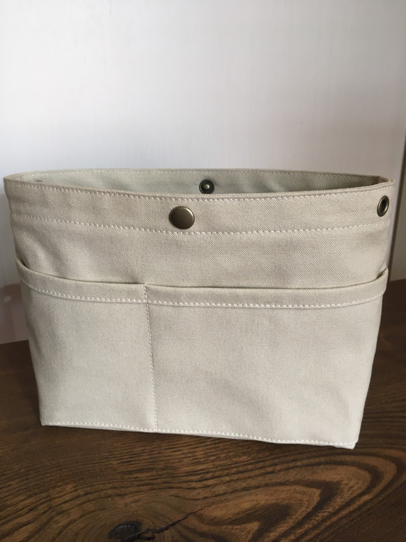 倉敷帆布　バッグインバッグ　サコッシュにもなる　A5　サイズ変更可【インナーバッグ】　ベージュ　 1枚目の画像