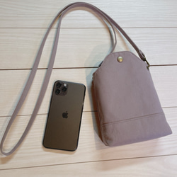 倉敷帆布智能手機袋迷你 Sacoche 智能手機單肩智能手機袋 暗色（紫色） 第1張的照片