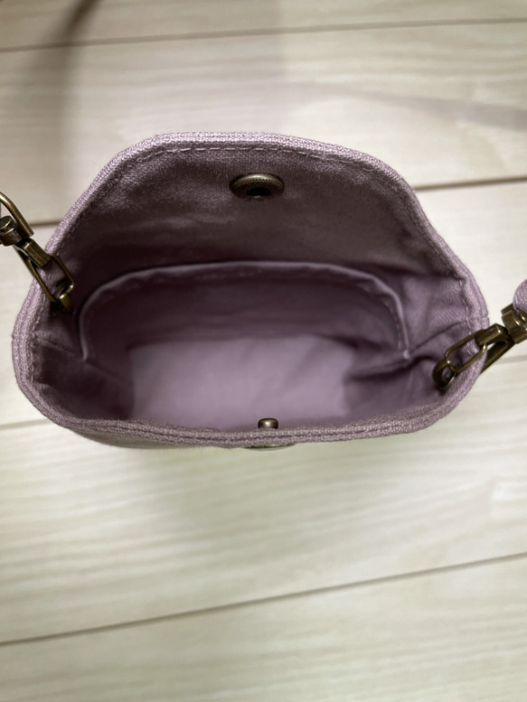倉敷帆布智能手機袋迷你 Sacoche 智能手機單肩智能手機袋 暗色（紫色） 第5張的照片