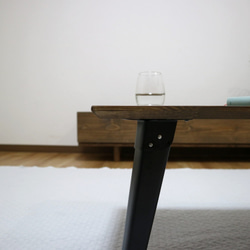 天然木の折り畳みローテーブル(テーブル/ローテーブル/机/テレワーク/アイアン） 4枚目の画像