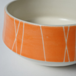 小碗（中）橙/條紋 第4張的照片