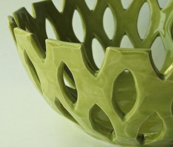 水果盤水果盤（綠色）瓷製 第5張的照片