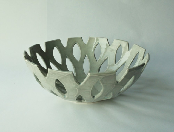 水果盤糖果盤（灰色）水果盤（灰色）陶瓷製成 第2張的照片