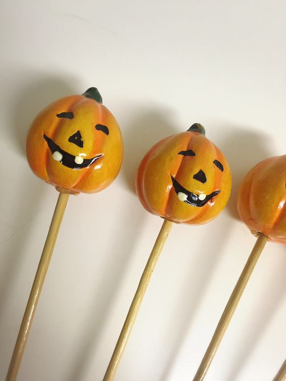 ハロウィン かぼちゃピック 4本セット 2枚目の画像