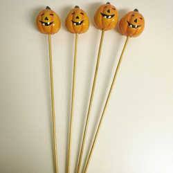 ハロウィン かぼちゃピック 4本セット 3枚目の画像