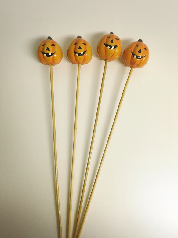 ハロウィン かぼちゃピック 4本セット 3枚目の画像