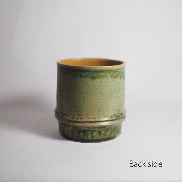竹をモチーフにした陶器のフリーカップ。湯呑からロックグラス使い方イロイロ！ B-1 4枚目の画像