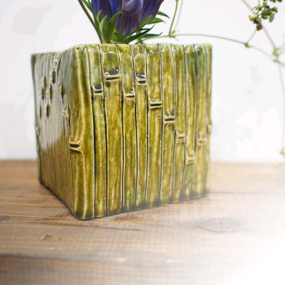 竹をモチーフにした四角い花器 Bamboo motif Series -Square flower vases- 4枚目の画像