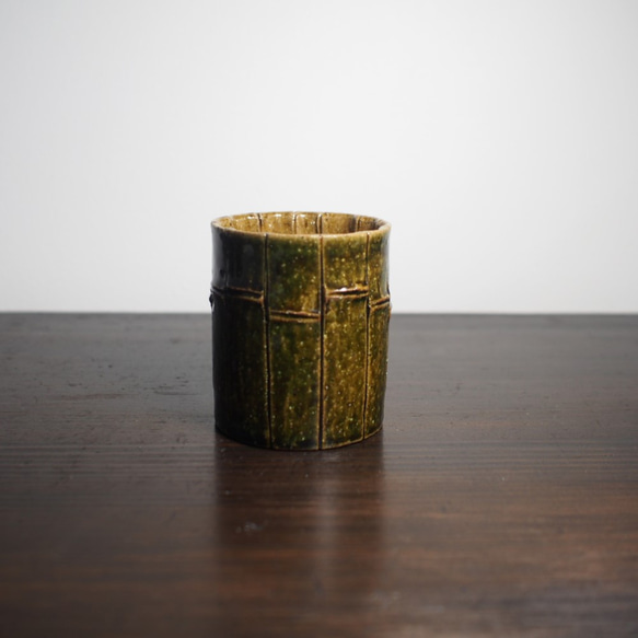 與竹的主題陶器免費咖啡。精雕細琢的系列Waritake的。乙 第1張的照片