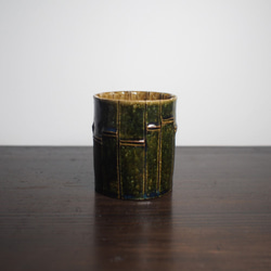 與竹的主題陶器免費咖啡。精雕細琢的系列Waritake的。乙 第2張的照片
