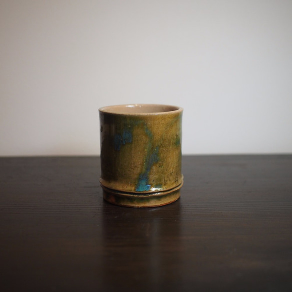 竹をモチーフにした陶器のフリーカップ。I 湯飲みやコーヒーカップとして、ロックカップなどの酒器にも 1枚目の画像