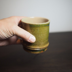 竹をモチーフにした陶器のフリーカップ。I 湯飲みやコーヒーカップとして、ロックカップなどの酒器にも 7枚目の画像