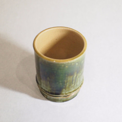 35　竹をモチーフにした陶器のフリーカップ。湯飲みやコーヒーカップとして、ロックカップなどの酒器にも 3枚目の画像