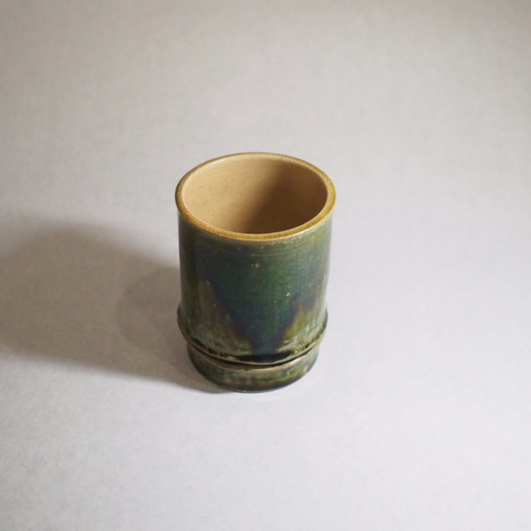 35　竹をモチーフにした陶器のフリーカップ。湯飲みやコーヒーカップとして、ロックカップなどの酒器にも 5枚目の画像