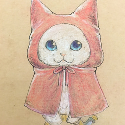 原画「白猫赤ずきん」 2枚目の画像