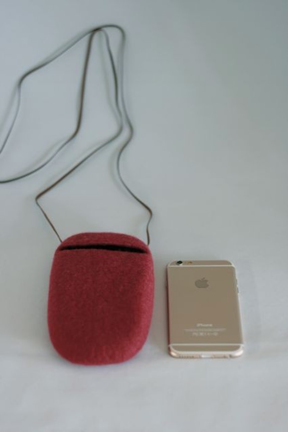 iPhone ポシェット cocoon（濃ピンク）Lサイズ 6枚目の画像
