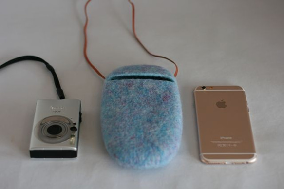 iPhoneポシェット cocoon（限定色・ブルー）Lサイズ 3枚目の画像