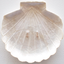 【冰滴】赫基默鑽石與淡水珍珠K10PG耳環 第4張的照片