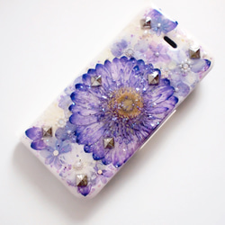 受注生産【Gerberガーベラ】Studs Flower 手帳型 iPhone5/5s/SE 押し花ケース 3枚目の画像