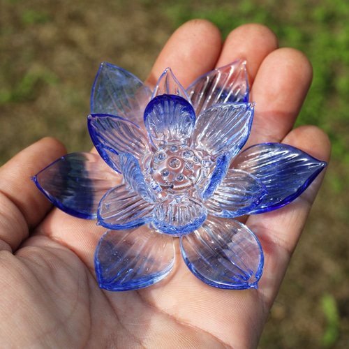 青い蓮の花 その他置物 ガラス工房アルコス 通販 9591674