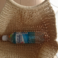 【受注制作】引き上げ模様編みが可愛い！丸持ち手のナチュラルカゴバッグ 3枚目の画像