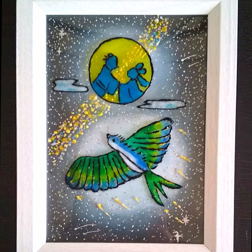 天の川 素敵なご縁を運ぶ架け橋 カササギ【ステンドグラス風】 その他