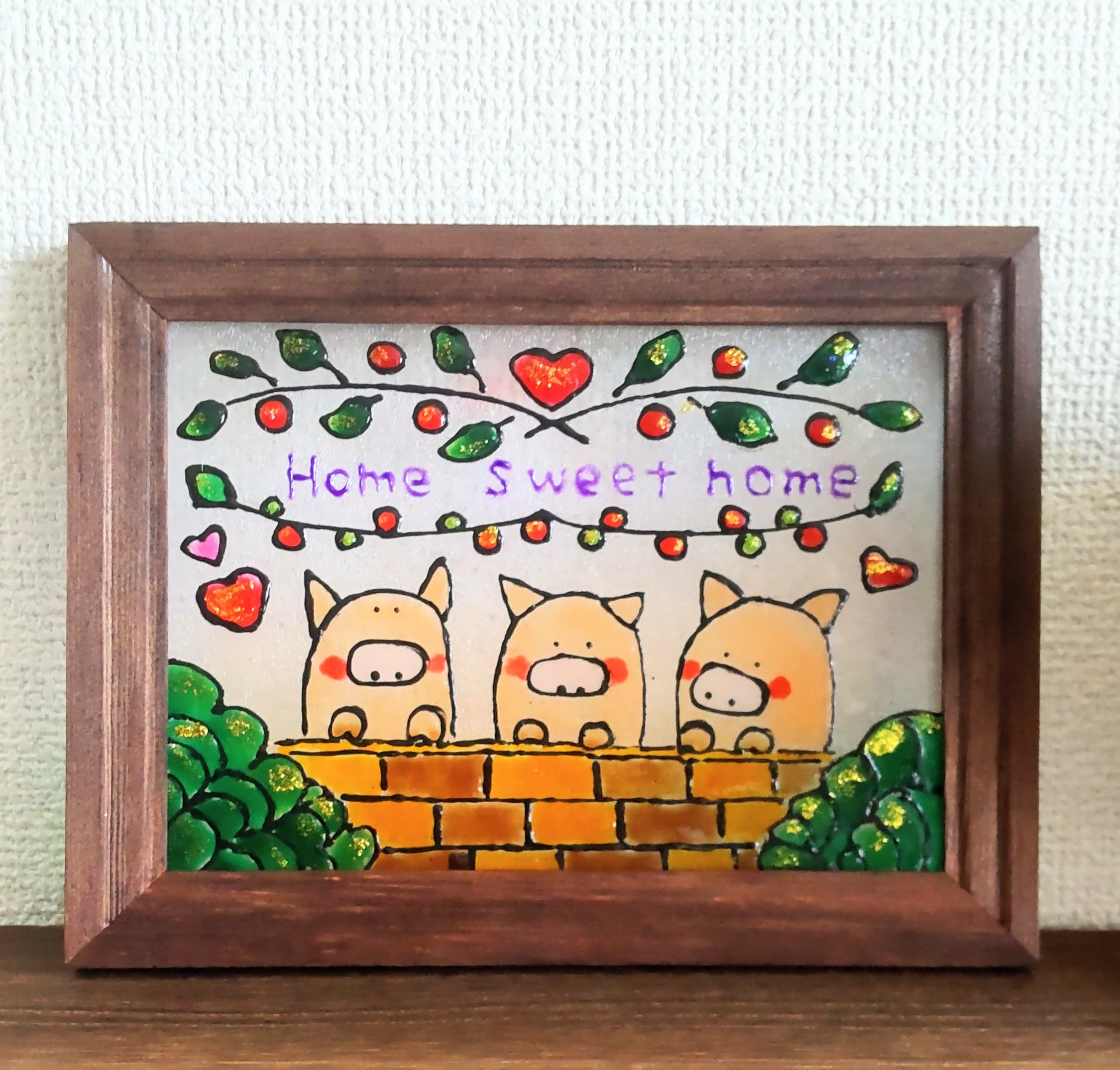 蝶々】グラスアート イラスト 水彩画 原画