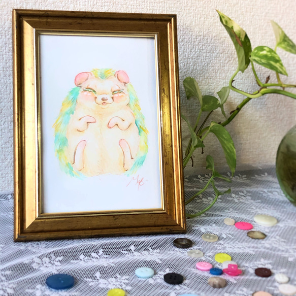 【原画】幸せのはりねずみちゃん 1枚目の画像