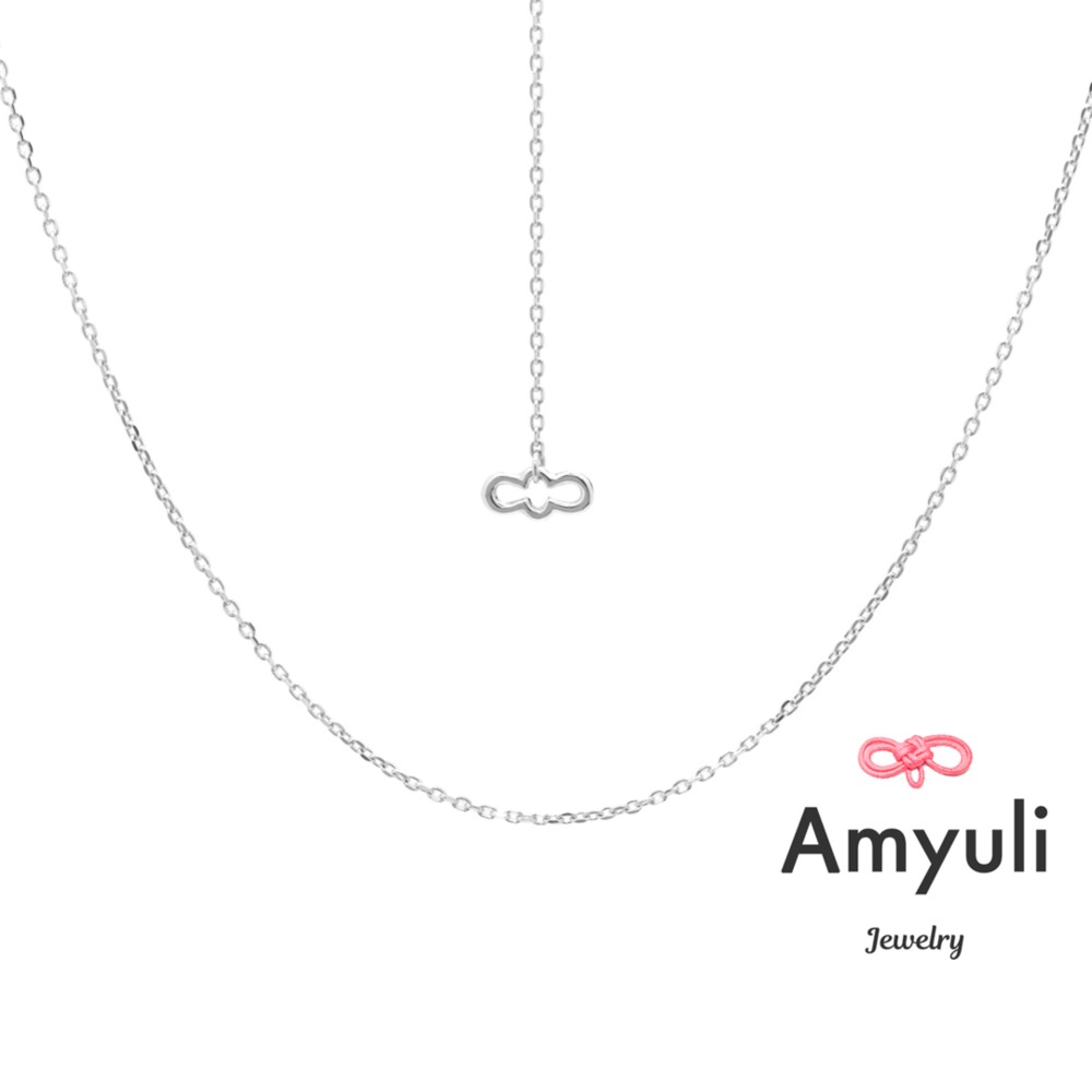 お守りネックレス・あずき（最長45cm）プラチナ・K18