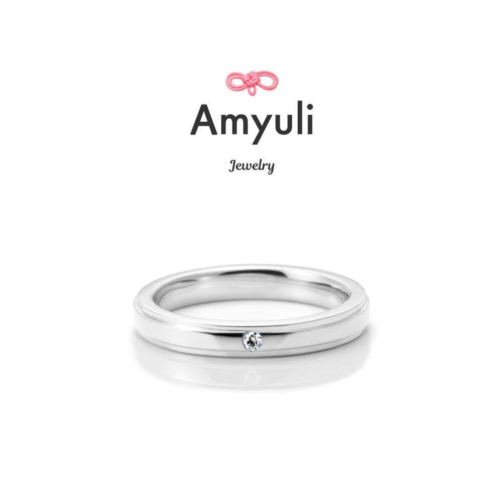 【ベビーリング】凸デザイン ダイヤ×1 プラチナ・K18《送料無料》