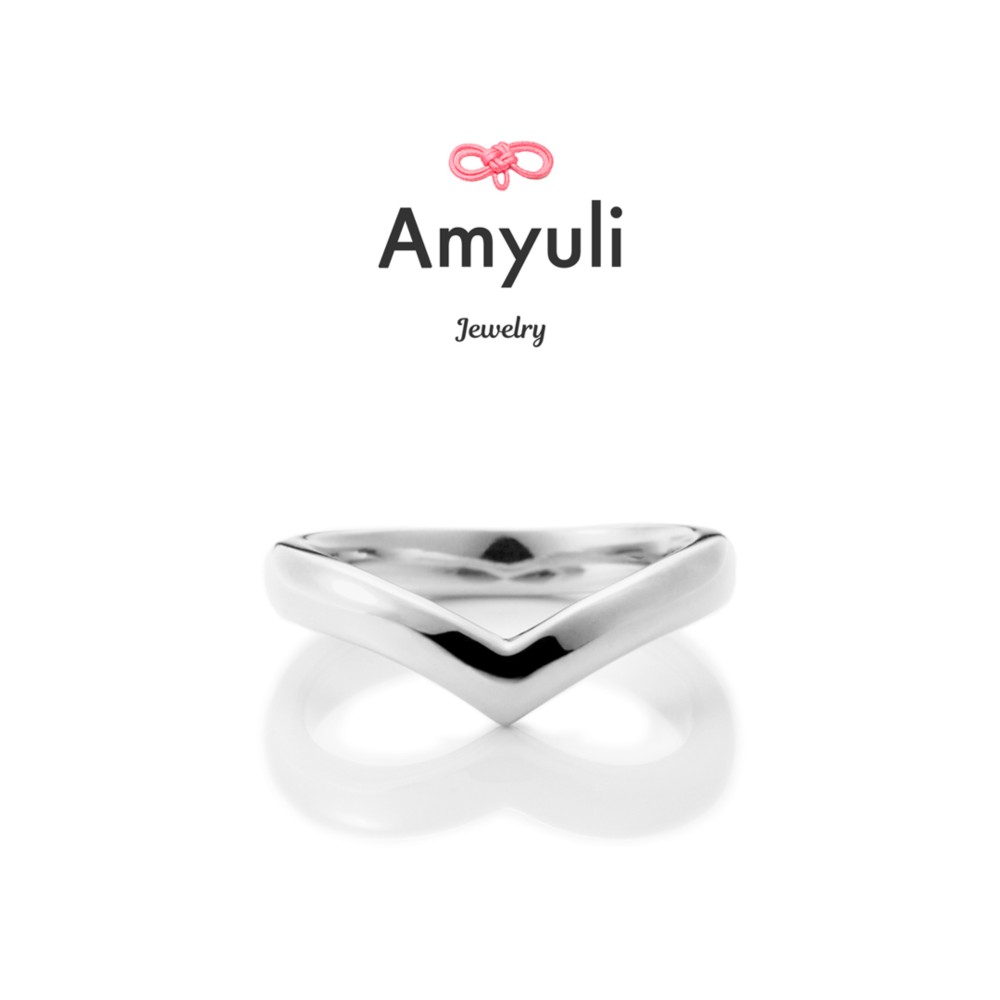 【ベビーリング】V字 ハート プラチナ・K18《送料無料》