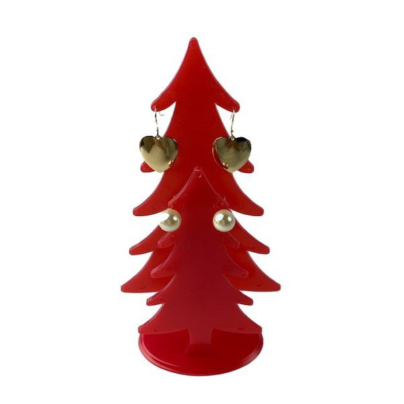 塑料製成的聖誕樹耳環架 第9張的照片