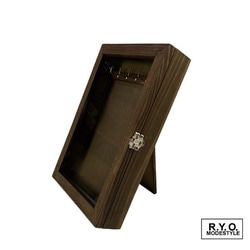 木製玻璃盒項鍊鑰匙箱 L 尺寸 第2張的照片