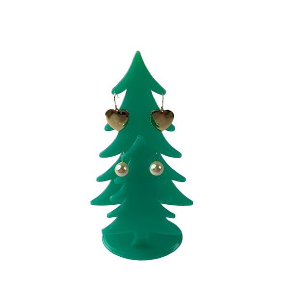 聖誕樹耳環支架塑料綠色 第3張的照片