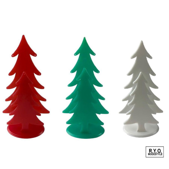 クリスマスツリー ピアス スタンド プラスチック製　ホワイト 4枚目の画像