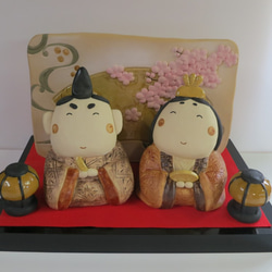 Smiling Hina Set P-130 Ceramic / 雛人偶 第1張的照片