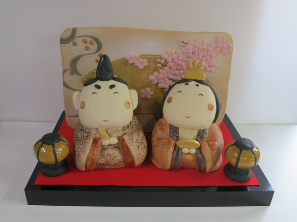 Smiling Hina Set P-130 Ceramic / 雛人偶 第1張的照片