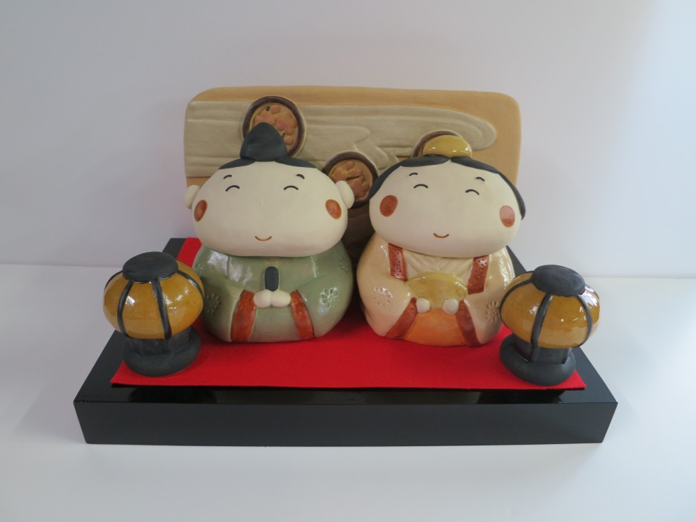 ぷくぷく雛セット　Ｐ-159　陶製　/Hina dolls/雛娃娃