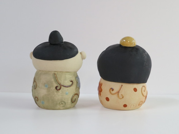 にっこり雛セット　Ｐ-172　陶製　陶製　/hina dolls/雛娃娃 3枚目の画像