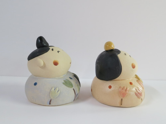 Puffy chicks set P-173 ceramic /hina dolls/hinawa 第2張的照片