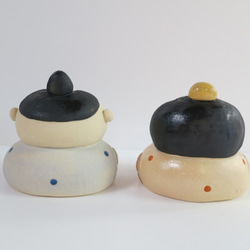 Puffy chicks set P-173 ceramic /hina dolls/hinawa 第3張的照片