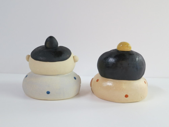 Puffy chicks set P-173 ceramic /hina dolls/hinawa 第3張的照片