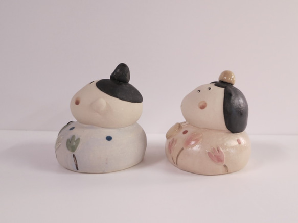 Puffy chicks set P-173 ceramic /hina dolls/hinawa 第4張的照片