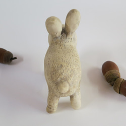 兔（灰白色）陶瓷/兔/兔 第6張的照片